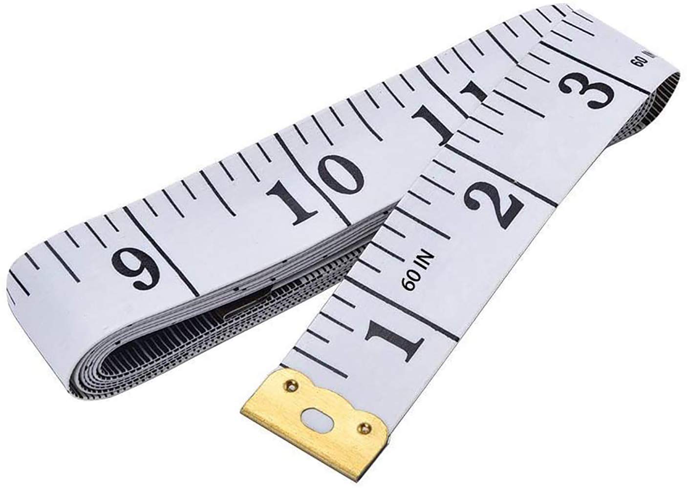 GDMINLO Soft Tape Measure Double Scale Body Sewing Flexible Ruler for Weight Loss Medical Measurement Tailor Craft Vinyl Ruler, Has Centimetre on Reverse Side 60-inch(White)